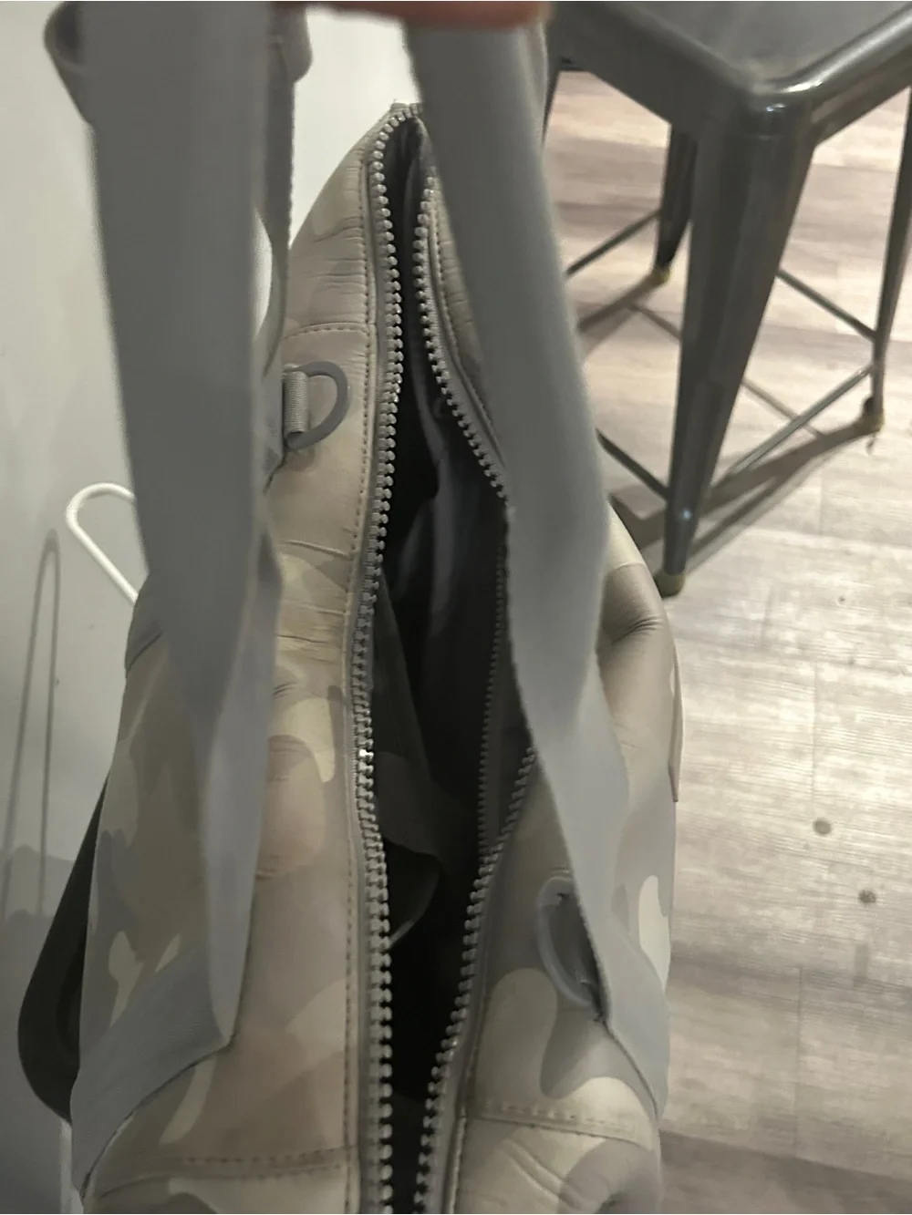 Dagne Dover Camouflage Neoprene Tote in Taupe & Gray